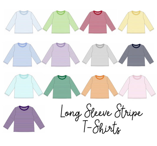 Knit Stripe Long Sleeve Shirt - PASTEL Colors