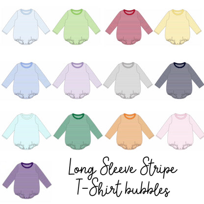 Knit Stripe Long Sleeve T-Shirt Bubble