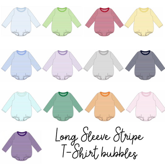 Knit Stripe Long Sleeve T-Shirt Bubble