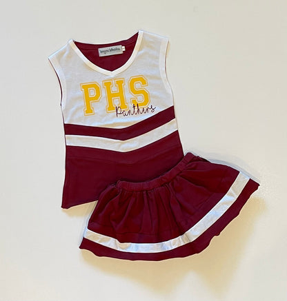 PRE-ORDER #8—Burgundy/White Cheer Outfit - end of October Arrival