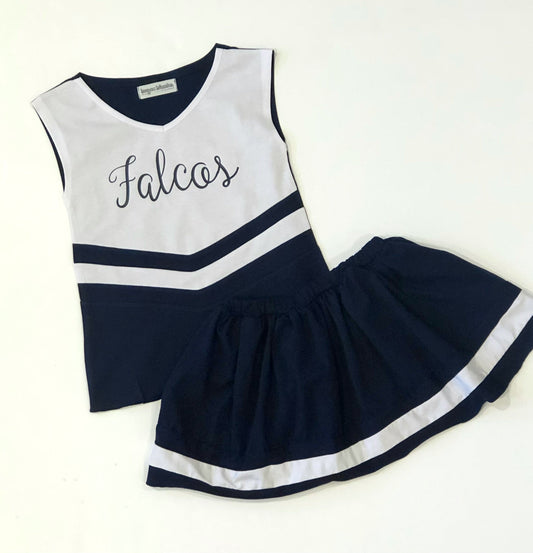 PRE-ORDER #3—Navy/White Cheer Outfit - end of October Arrival