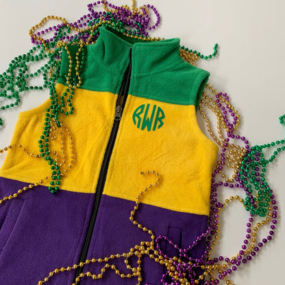 Mardi Gras Fleece Vest