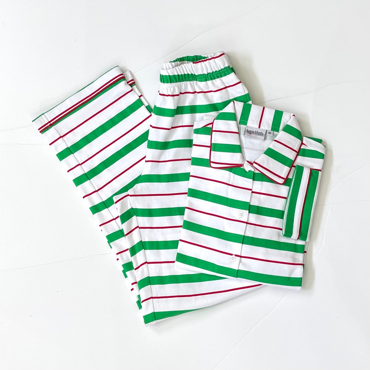 Green Shirt, Green/White Stripped Family Pajamas – Design Blanks