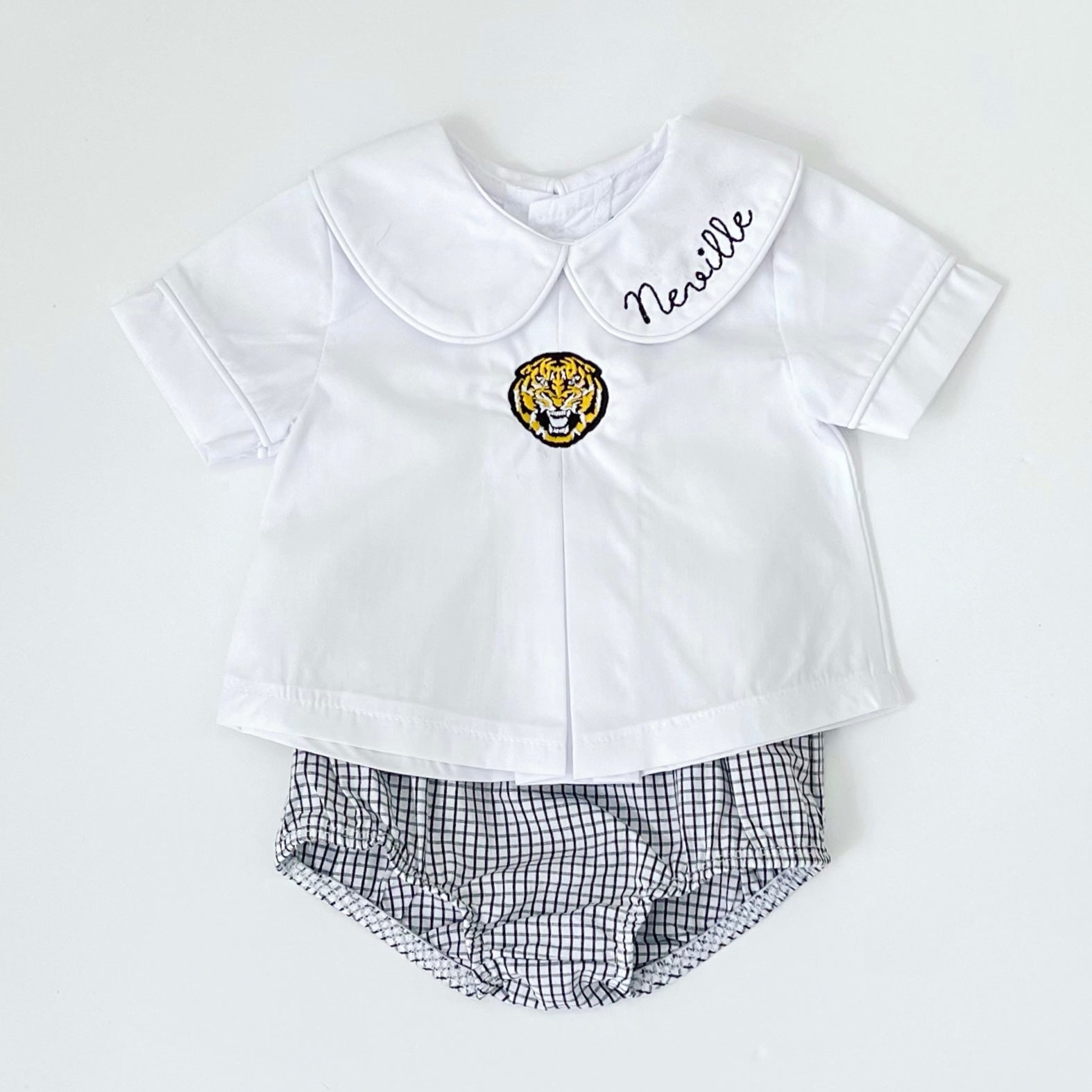 Pleated Peter Pan Diaper Shirt - Boy – Bayou Blanks