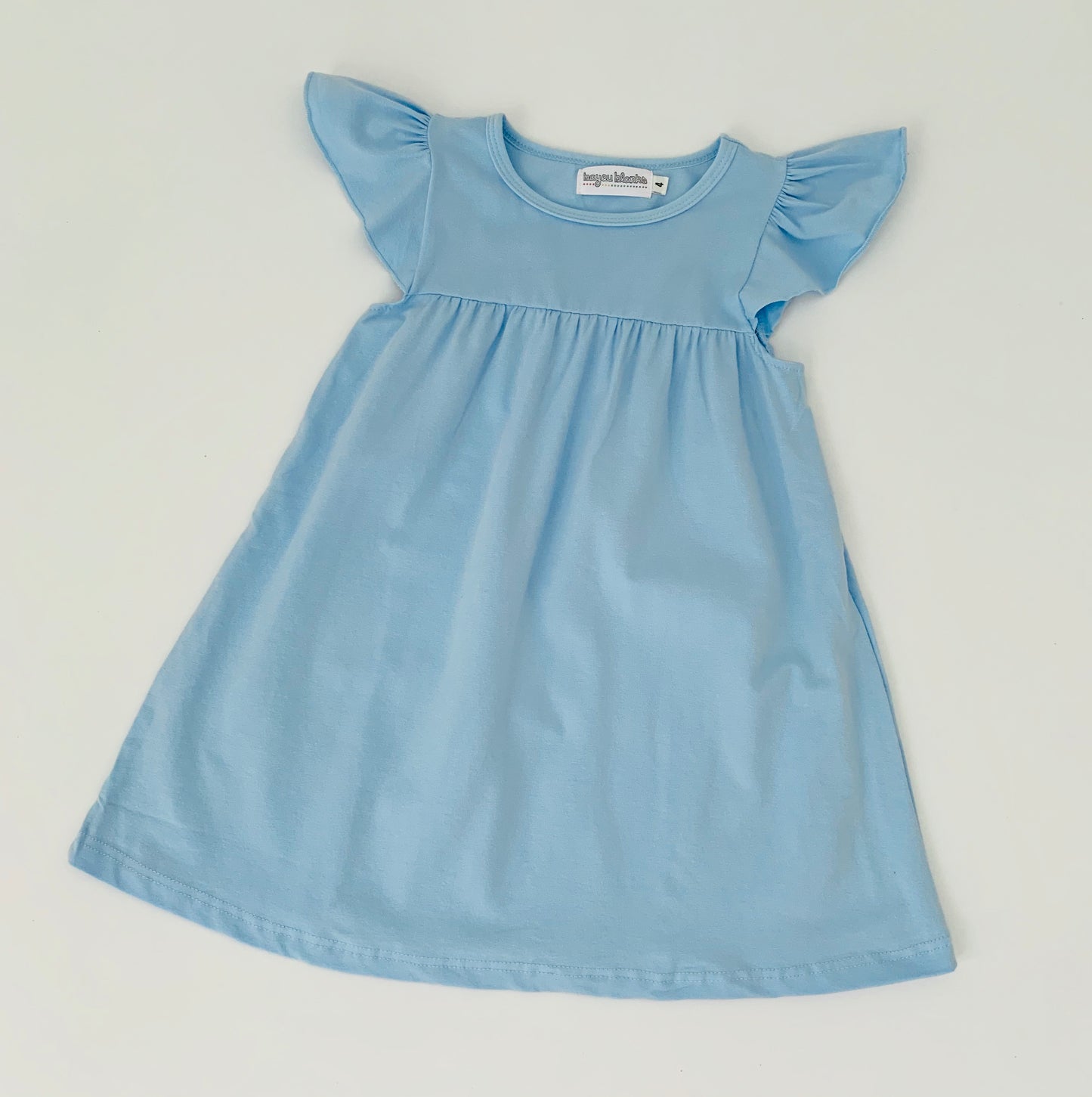 Flutter Sleeve Dress—Baby Blue – Bayou Blanks