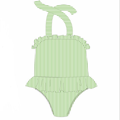 Seersucker Swim - GIRL 1PC