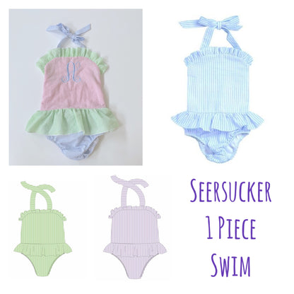 Seersucker Swim - GIRL 1PC